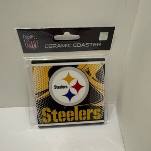 NFL Steelers Black and Gold 1 Ceramic Coaster new